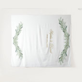 Waterverf Olijftakken Fotohokje Achtergrond Wandkleed (Voorkant (horizontaal))