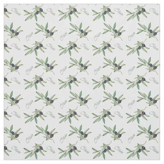 waterverf olijftakken stof (Swatch)