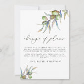 Waterverf Olijftakken Wijziging van plannen Trouwe Aankondiging (Voorkant)