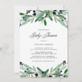 Waterverf Olijven en Grieks Baby shower Kaart (Voorkant)