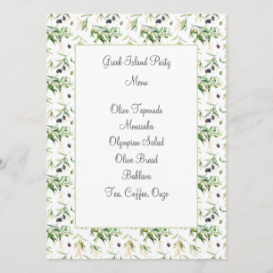 Waterverf Olijven en Kaart in het menu Foliage