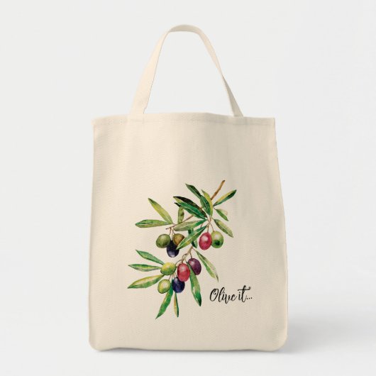 Waterverf Olijven Tote Bag (Voorkant)