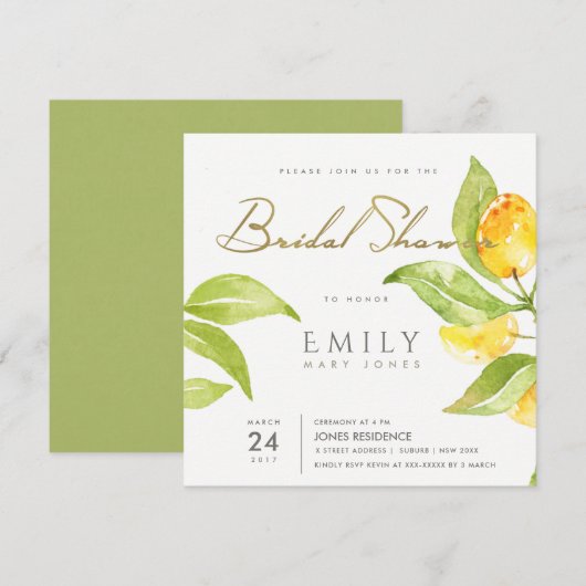 Waterverf OLIJVEN VRIJGEZELLENFEEST OLIJVEN Kaart (Voorkant / Achterkant)