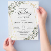 Waterverf Olijven, weddenschap Greenery Gold Folia Flyer (Hand)