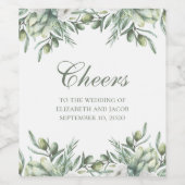 Waterverf olijven. Zomer bloemenitaliaanse bruilof Wijn Etiket (Enkel label)