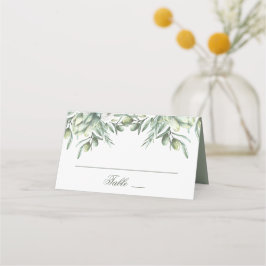 Waterverf olijven. Zomer tuin Italiaanse bruiloft Plaatskaartje