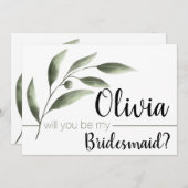 Waterverf Olive... ben je mijn bridesmaidskaarten Kaart (Voorkant / Achterkant)