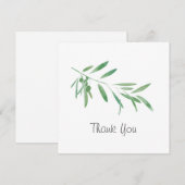 Waterverf Olive Branch Bedankkaart (Voorkant / Achterkant)