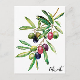 Waterverf Olive Branch Briefkaart