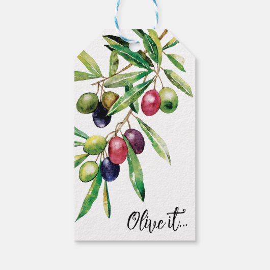 Waterverf Olive Branch Cadeaulabel (Achterkant)