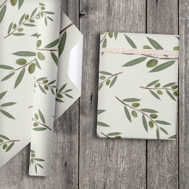 Waterverf Olive Branch Cadeaupapier