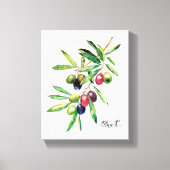 Waterverf Olive Branch Canvas Afdruk (Voorkant)