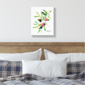 Waterverf Olive Branch Canvas Afdruk (Insitu (Slaapkamer))