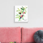 Waterverf Olive Branch Canvas Afdruk (Insitu (Woonkamer))
