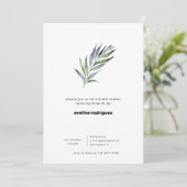 Waterverf Olive Branch Greenery Vrijgezellenfeest Kaart (Staand voorkant)