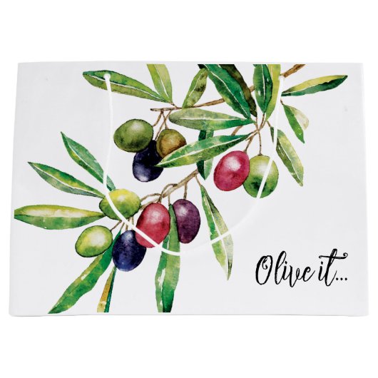 Waterverf Olive Branch Groot Cadeauzakje (Voorkant)