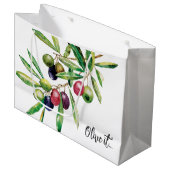Waterverf Olive Branch Groot Cadeauzakje (Voorkant Gekanteld)