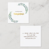 Waterverf Olive Branch, Handmade Vierkante Visitekaartje (Voorkant / Achterkant)