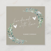 Waterverf Olive Branch, Handmade Vierkante Visitekaartje (Voorkant)