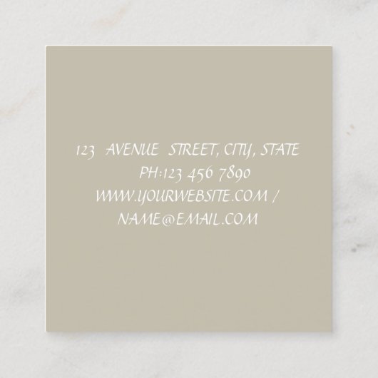 Waterverf Olive Branch, Handmade Vierkante Visitekaartje (Achterkant)