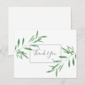 Waterverf Olive Branch Hartelijk dank Bedankkaart (Voorkant / Achterkant)