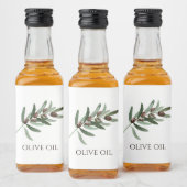 Waterverf Olive Branch Illustration  Likeurfles Etiket (Flessen)