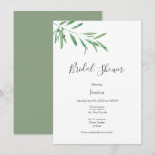 Waterverf Olive Branch Invitation Kaart (Voorkant / Achterkant)