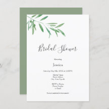 Waterverf Olive Branch Invitation