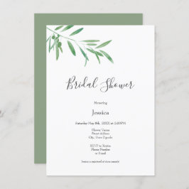 Waterverf Olive Branch Invitation Kaart