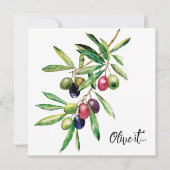 Waterverf Olive Branch Kaart (Voorkant)