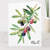 Waterverf Olive Branch Kaart (Voorkant)