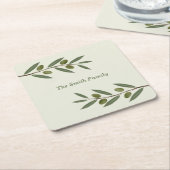 Waterverf Olive Branch Kartonnen Onderzetters (Schuin)