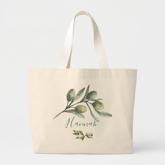 Waterverf Olive Branch laat het bruidsmeisje bruil Grote Tote Bag (Voorkant)