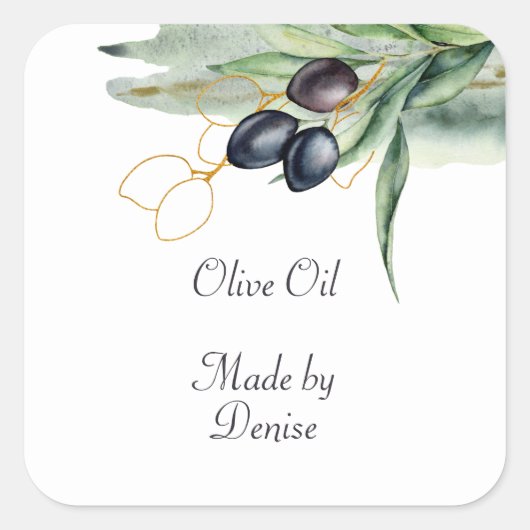 Waterverf Olive Branch Label (Voorkant)