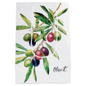 Waterverf Olive Branch Medium Cadeauzakje (Achterkant)