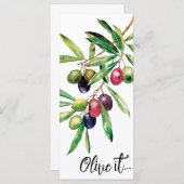 Waterverf Olive Branch Menu (Voorkant / Achterkant)