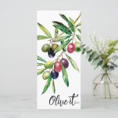 Waterverf Olive Branch Menu (Staand voorkant)