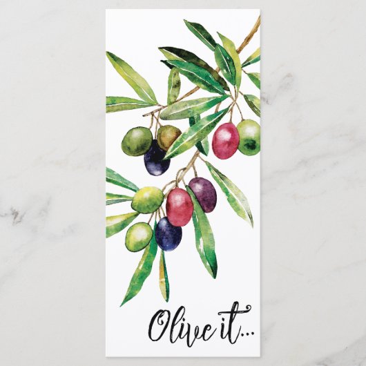 Waterverf Olive Branch Menu (Voorkant)