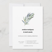 Waterverf Olive Branch Minimalist Wedding Kaart (Voorkant)