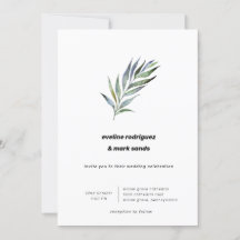Waterverf Olive Branch Minimalist Wedding