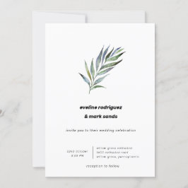 Waterverf Olive Branch Minimalist Wedding Kaart
