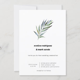 Waterverf Olive Branch Minimalist Wedding Kaart