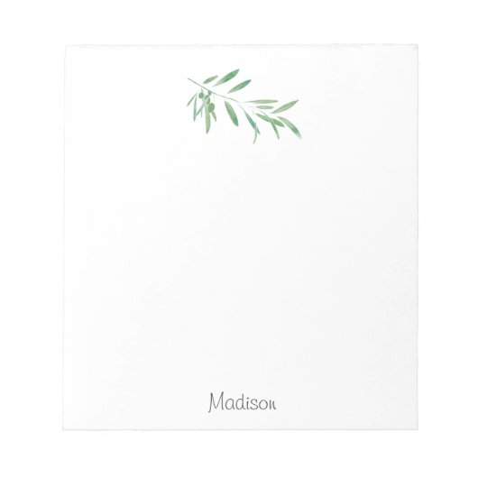 Waterverf Olive Branch Notitieblok (Voorkant)