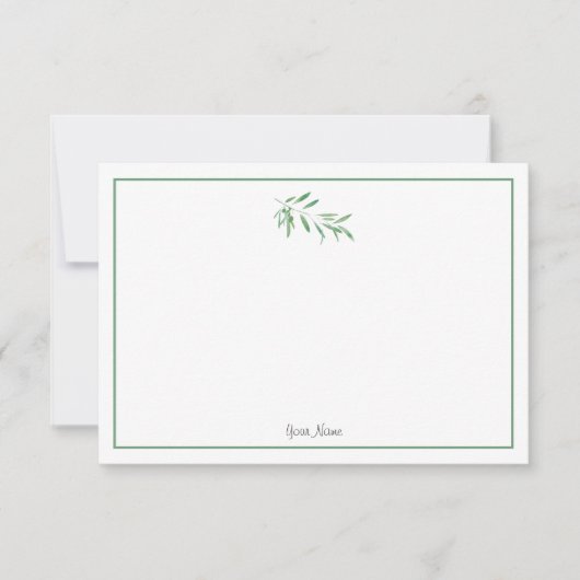 Waterverf Olive Branch Notitiekaartje (Voorkant)
