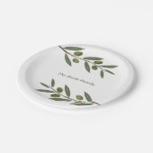 Waterverf Olive Branch Papieren Bordje (Gekanteld)