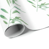 Waterverf Olive Branch Patroon Cadeaupapier (Rol Hoek)