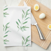 Waterverf Olive Branch Patroon Theedoek (Quarter Fold)