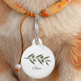 Waterverf Olive Branch Pet Tag Huisdierpenning