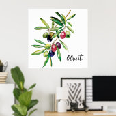 Waterverf Olive Branch Poster (Thuiskantoor)