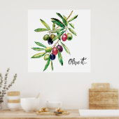 Waterverf Olive Branch Poster (Keuken)